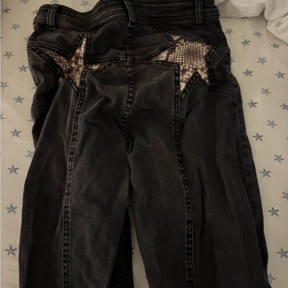 We The Free Black Jeans with Star Design